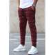 Madmext Maroon Striped Sweatpants 4815 - Bordo