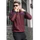 Madmext Maroon Checked Hoodie 4691 - Bordo