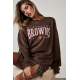 Mad Girls Printed Brown Sweatshirt Mg1210 - Kahverengi