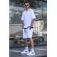 Madmext Men White T-shirt Shorts Set 5668 - Beyaz