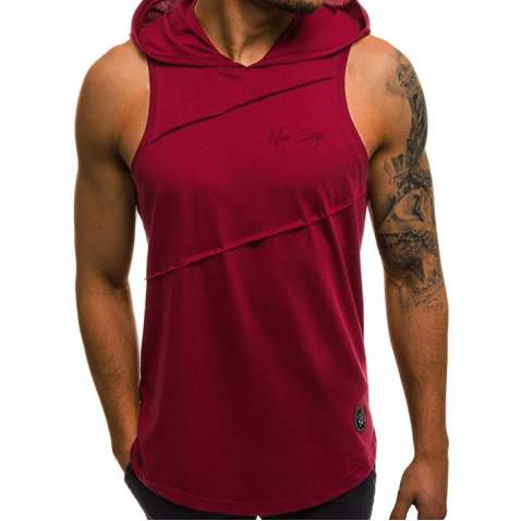 Madmext Men Maroon Hoodie T-shirt 2538 - Bordo