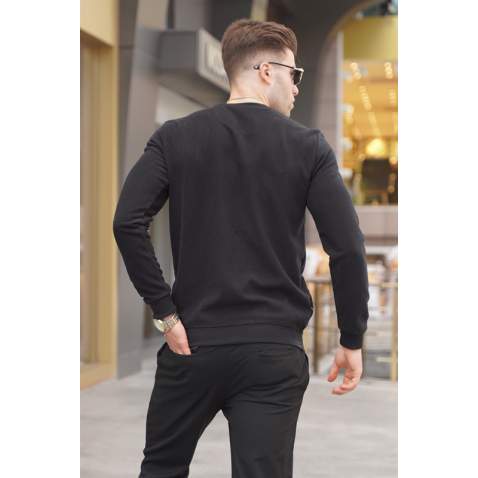 Black Designed Knitwear Sweater 5963 - Siyah