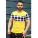 Madmext Yellow Plaid T-shirt for Men 3004 - Sarı