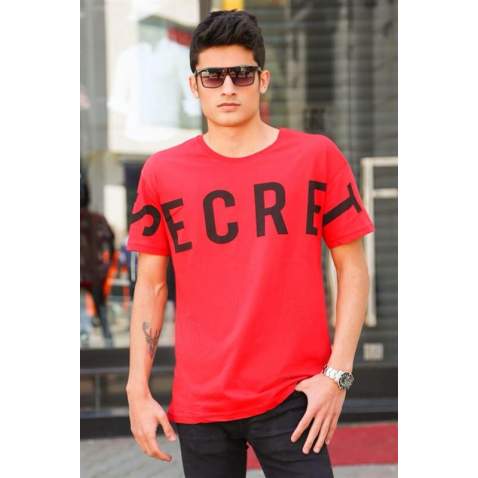 Madmext Maroon Printed T-shirt for Men 3034 - Bordo