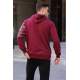 Maroon Printed Hoodie Sweatshirt 6009 - Bordo