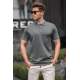 Men Smoke Gray Polo T-Shirt - Füme