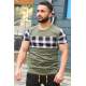 Madmext Khaki Plaid T-shirt for Men 3004 - Haki