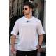 Madmext White Oversize T-shirt for Men 5233 - Beyaz