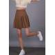 Women Basic Pleated Brown Skirt MG1484 - Kahverengi