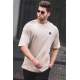 Madmext Men Oversize Beige T-shirt 5218 - Bej