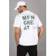 Madmext Men Back Printed White T-shirt 5365 - Beyaz