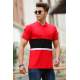 Madmext Red Two-Tone Polo Shirt for Men 3084 - Kırmızı