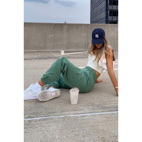 Mad Girls Oversize Green Sweatpants MG290 - Yeşil