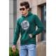 Madmext Green Printed Hoodie 4187 - Yeşil