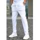 White Relaxed Fit Jogger Trousers T5480 - Beyaz