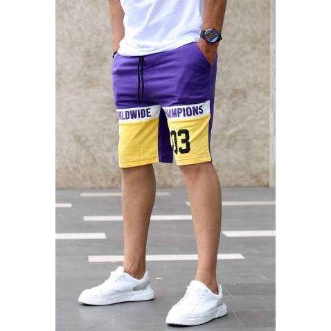 Madmext Purple Two Tone Capri for Men 2920 - Mor