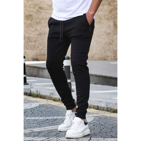 Madmext Men Black Sweatpants 2080 - Siyah