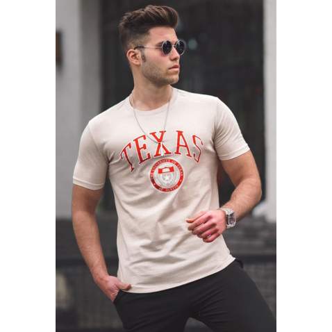 Madmext Men Beige T-shirt 4997 - Bej