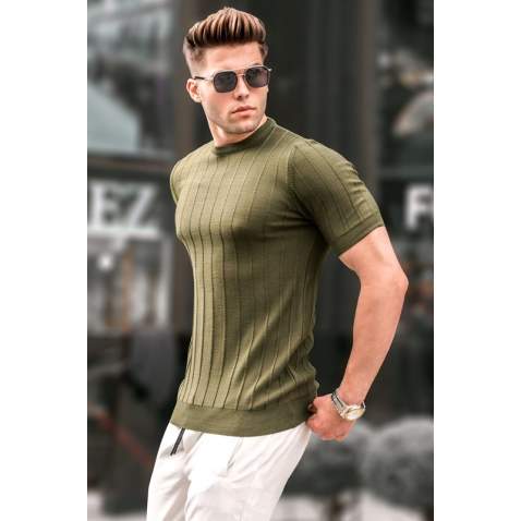 Madmext Men Khaki T-Shirt 5684 - Haki