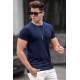 Madmext Men Basic Navy Blue T-shirt 3006 - Lacivert