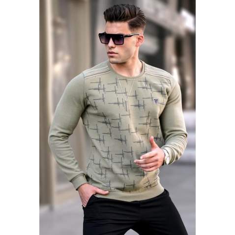 Almond Green Designed Knitwear Sweater 5968 - Açık Çağla