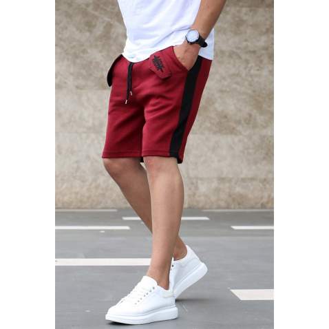 Madmext Maroon Striped Capri for Men 2919 - Bordo