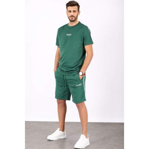 Madmext Men Oversize Green Shorts Set 5376 - Yeşil