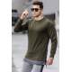 Madmext Men Khaki Sweatshirt 2193 - Haki