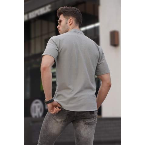 Madmext Men Dye Gray Shirt 5500 - Boyalı gri