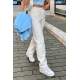 Mad Girls White Palazzo Jeans Mg1189 - Beyaz