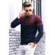 Madmext Men Color Blocked Navy Blue Sweater 4734 - Lacivert