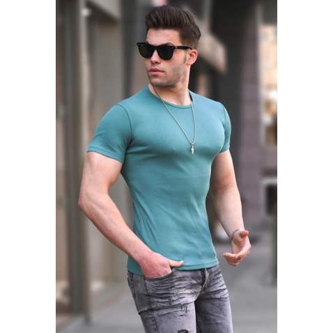 Madmext Men Basic Green T-Shirt 4077 - Mint yeşili