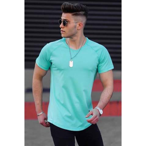 Madmext Turquoise Basic T-shirt for Men 4484 - Turkuaz