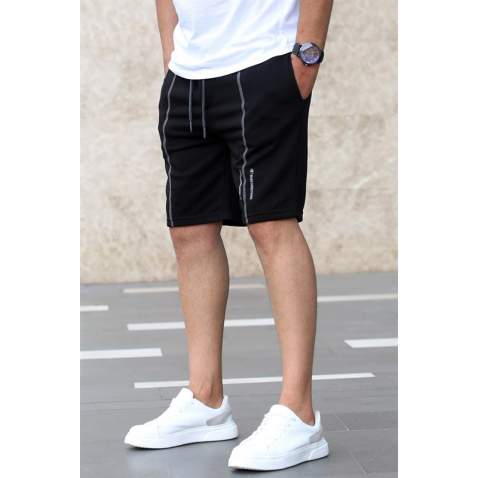 Madmext Black Capri Shorts 4849 - Siyah