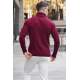 Maroon Turtleneck Knitwear Sweater 5763 - Bordo