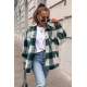 Mad Girls Oversize Green Lumberjack Shirt MG042 - Yeşil