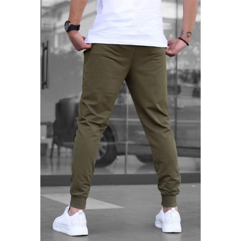 Madmext Men Elastic Bottom Khaki Sweatpants 4821 - Haki