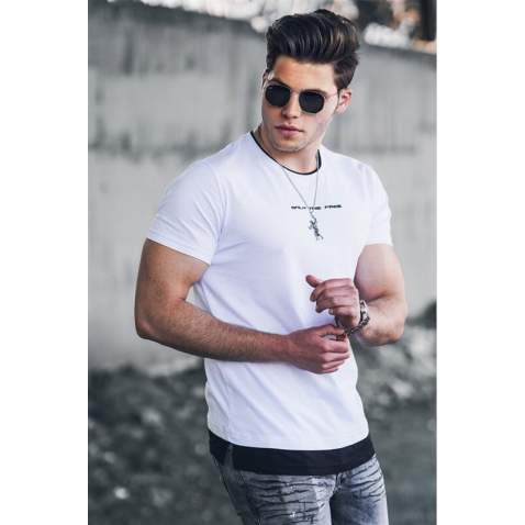 Madmext White Basic T-shirt for Men 4473 - Beyaz