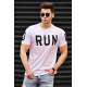 Madmext White Printed T-shirt for Men 3035 - Beyaz