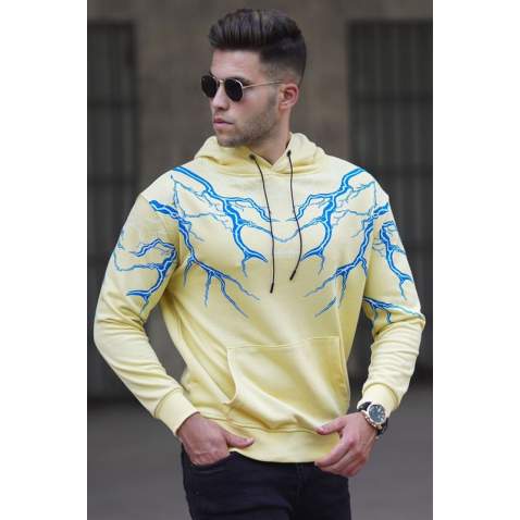 Madmext Men Printed Yellow Sweatshirt 5286 - Sarı