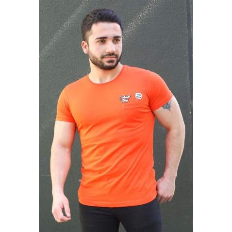 Madmext Orange T-shirt for Men 3037 - Turuncu