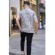 Men Designed Dye Gray Polo T-Shirt 5873 - Boyalı gri