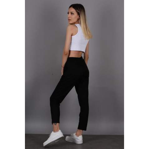 Mad Girls Black Trousers Mg1098 - Siyah