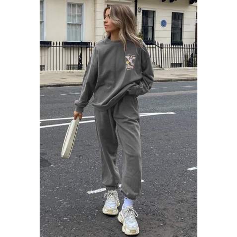 Mad Girls Smoke Gray Tracksuit Mg1278 - Füme