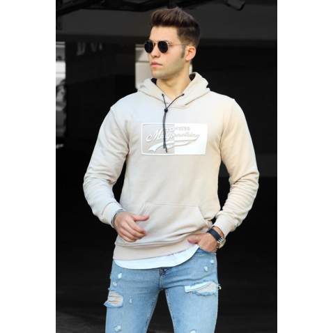 Madmext Cream Men's Sweatshirt 4750 - Bej