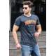 Madmext Men Printed Smoke Gray T-shirt 4955