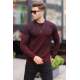 Maroon Designed Knitwear Sweater 5971 - Bordo