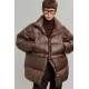 Mad Girls Brown Puffer Jacket MG1398 - Kahverengi