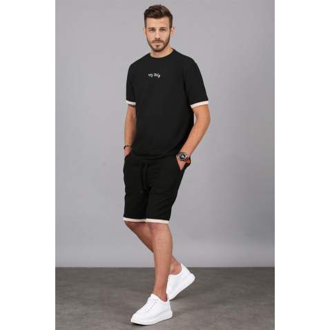 Madmext Men Oversize Black Shorts Set 5373 - Siyah