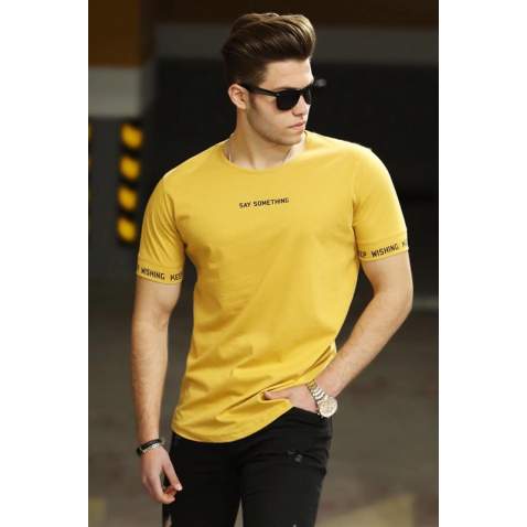 Madmext Men Yellow T-Shirt 4461 - Sarı